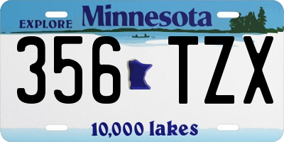 MN license plate 356TZX