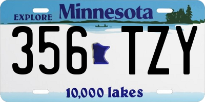 MN license plate 356TZY
