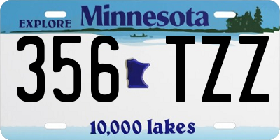 MN license plate 356TZZ