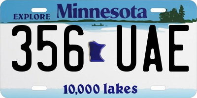MN license plate 356UAE
