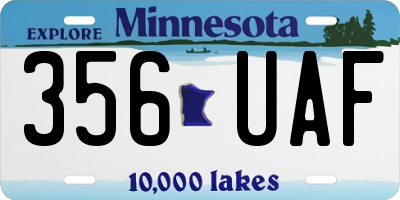 MN license plate 356UAF