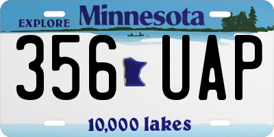 MN license plate 356UAP