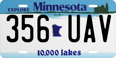 MN license plate 356UAV