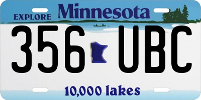 MN license plate 356UBC
