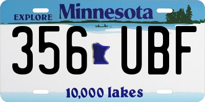 MN license plate 356UBF
