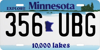 MN license plate 356UBG