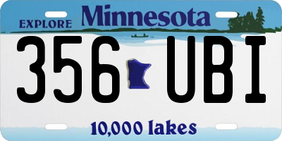 MN license plate 356UBI