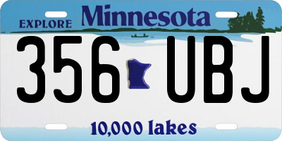 MN license plate 356UBJ