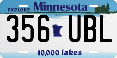 MN license plate 356UBL