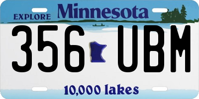 MN license plate 356UBM