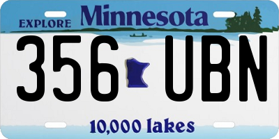 MN license plate 356UBN