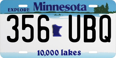 MN license plate 356UBQ