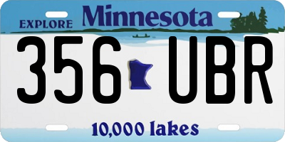 MN license plate 356UBR