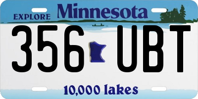 MN license plate 356UBT