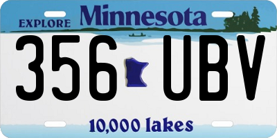 MN license plate 356UBV