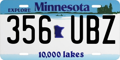MN license plate 356UBZ