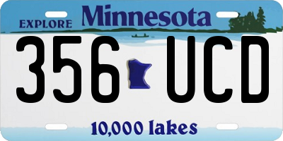 MN license plate 356UCD
