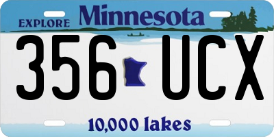 MN license plate 356UCX