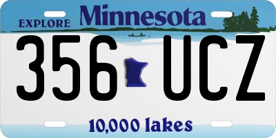 MN license plate 356UCZ
