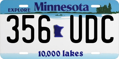 MN license plate 356UDC