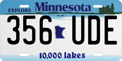 MN license plate 356UDE