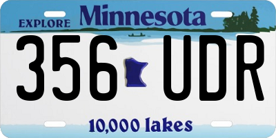 MN license plate 356UDR