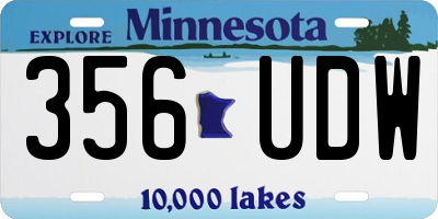 MN license plate 356UDW