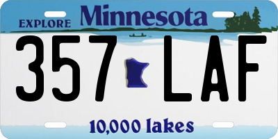 MN license plate 357LAF