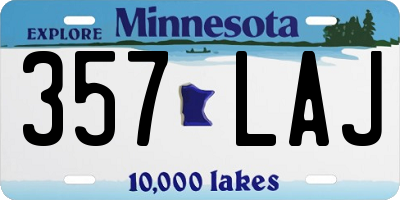 MN license plate 357LAJ