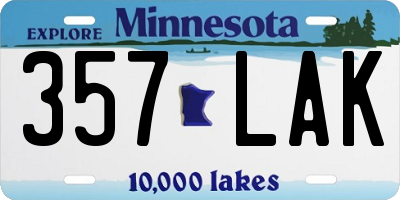 MN license plate 357LAK