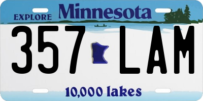 MN license plate 357LAM