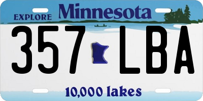 MN license plate 357LBA