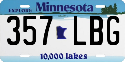 MN license plate 357LBG