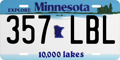 MN license plate 357LBL