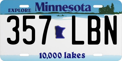 MN license plate 357LBN