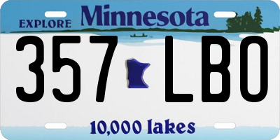 MN license plate 357LBO