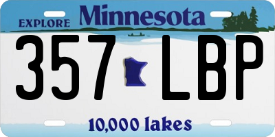 MN license plate 357LBP