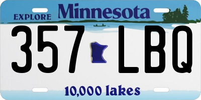 MN license plate 357LBQ