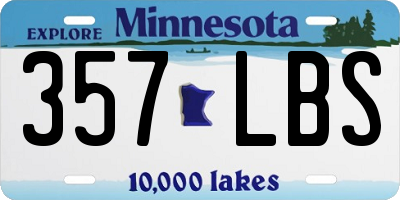MN license plate 357LBS