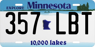 MN license plate 357LBT