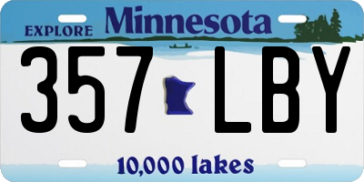 MN license plate 357LBY