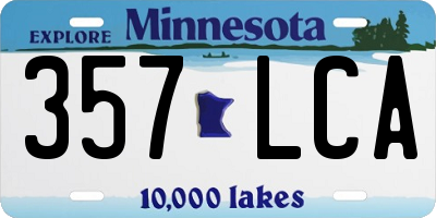 MN license plate 357LCA