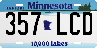 MN license plate 357LCD