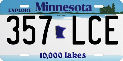 MN license plate 357LCE