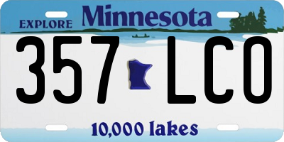 MN license plate 357LCO