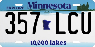 MN license plate 357LCU