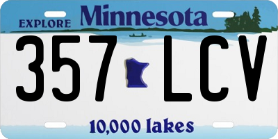 MN license plate 357LCV