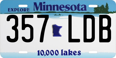 MN license plate 357LDB