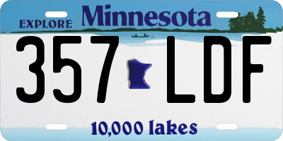 MN license plate 357LDF