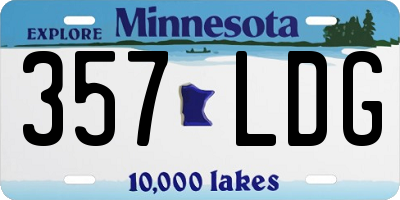 MN license plate 357LDG